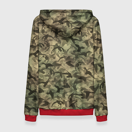 Женская толстовка Камуфляж с утками / 3D-Красный – фото 2