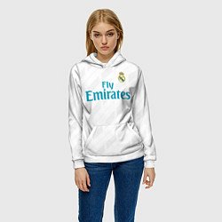 Толстовка-худи женская Real Madrid, цвет: 3D-белый — фото 2