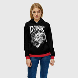 Толстовка-худи женская Dethklok: Goat Skull, цвет: 3D-красный — фото 2