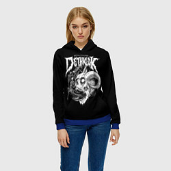 Толстовка-худи женская Dethklok: Goat Skull, цвет: 3D-синий — фото 2