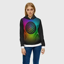Толстовка-худи женская Coldplay Colour, цвет: 3D-белый — фото 2