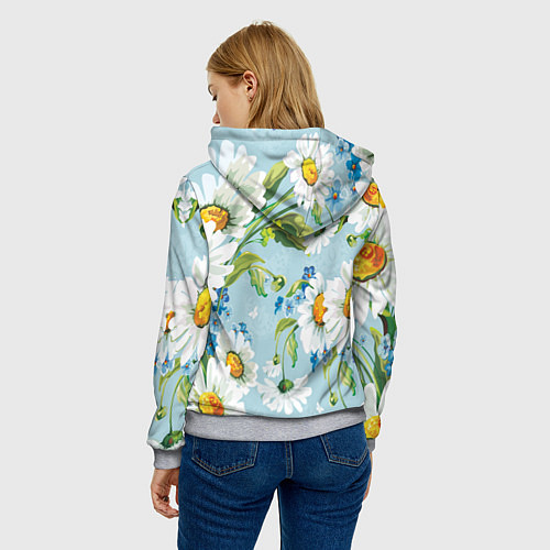 Женская толстовка Ромашки / 3D-Меланж – фото 4
