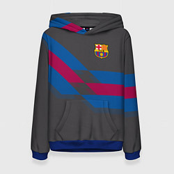 Толстовка-худи женская Barcelona FC: Dark style, цвет: 3D-синий