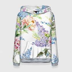 Женская толстовка Сирень и Пионы