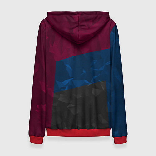 Женская толстовка FC Barcelona: Dark polygons / 3D-Красный – фото 2