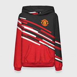 Толстовка-худи женская Man UTD FC: Sport Line 2018, цвет: 3D-красный