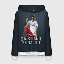 Толстовка-худи женская Christiano Ronaldo, цвет: 3D-белый
