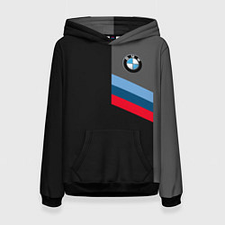 Толстовка-худи женская BMW БМВ, цвет: 3D-черный