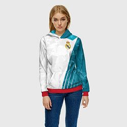 Толстовка-худи женская FC Real Madrid: Abstract, цвет: 3D-красный — фото 2