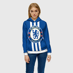 Толстовка-худи женская FC Chelsea: Gold Lines, цвет: 3D-белый — фото 2