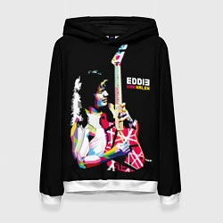 Толстовка-худи женская Eddie Van Halen Art, цвет: 3D-белый