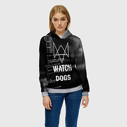 Толстовка-худи женская Watch Dogs: Hacker, цвет: 3D-меланж — фото 2