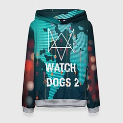 Толстовка-худи женская Watch Dogs 2: Network Hack, цвет: 3D-меланж