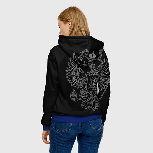 Женская толстовка ГНК: герб РФ / 3D-Синий – фото 4