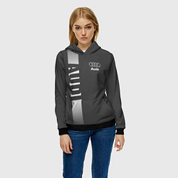 Толстовка-худи женская Audi: Grey Sport, цвет: 3D-черный — фото 2