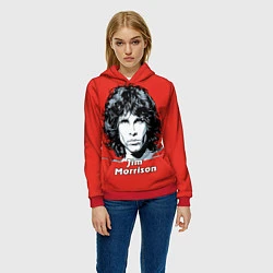 Толстовка-худи женская Jim Morrison, цвет: 3D-красный — фото 2