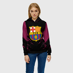 Толстовка-худи женская Barcelona FC: Sport Fashion, цвет: 3D-черный — фото 2