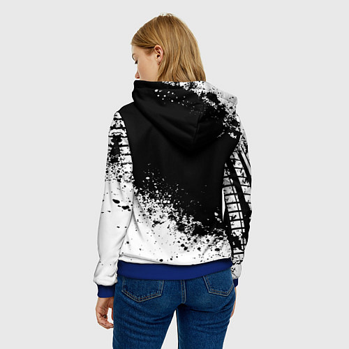 Женская толстовка Honda: Black Spray / 3D-Синий – фото 4