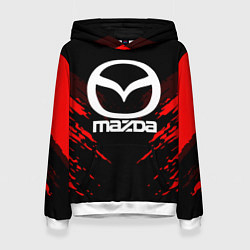 Толстовка-худи женская Mazda: Red Anger, цвет: 3D-белый