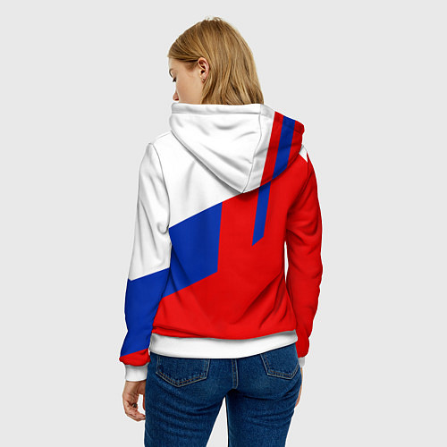 Женская толстовка Russia: Geometry Tricolor / 3D-Белый – фото 4