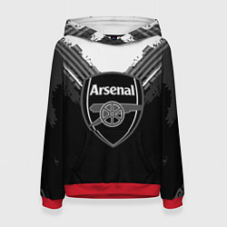 Толстовка-худи женская FC Arsenal: Black Style, цвет: 3D-красный