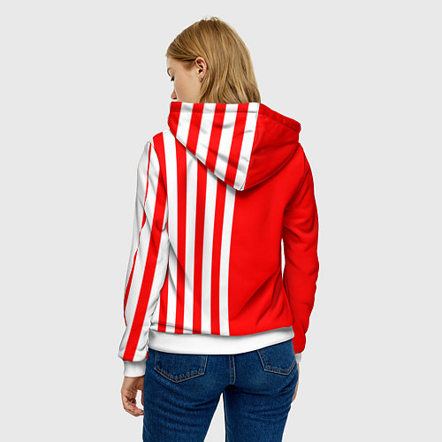 Женская толстовка Красно-белый воин / 3D-Белый – фото 4