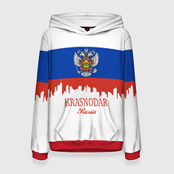 Толстовка-худи женская Krasnodar, Russia, цвет: 3D-красный