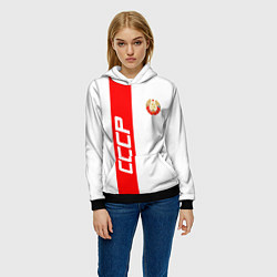 Толстовка-худи женская СССР: White Collection, цвет: 3D-черный — фото 2