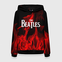 Толстовка-худи женская The Beatles: Red Flame, цвет: 3D-черный