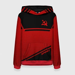 Толстовка-худи женская USSR: Black Sport, цвет: 3D-красный