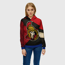 Толстовка-худи женская HC Ottawa Senators: Old Style, цвет: 3D-синий — фото 2