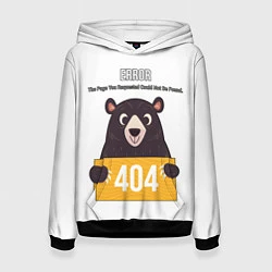 Толстовка-худи женская Error 404: Bear, цвет: 3D-черный