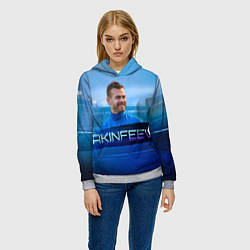 Толстовка-худи женская Akinfeev, цвет: 3D-меланж — фото 2