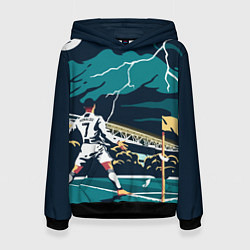 Толстовка-худи женская Ronaldo lightning, цвет: 3D-черный