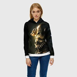 Толстовка-худи женская Армированный шлем, цвет: 3D-белый — фото 2