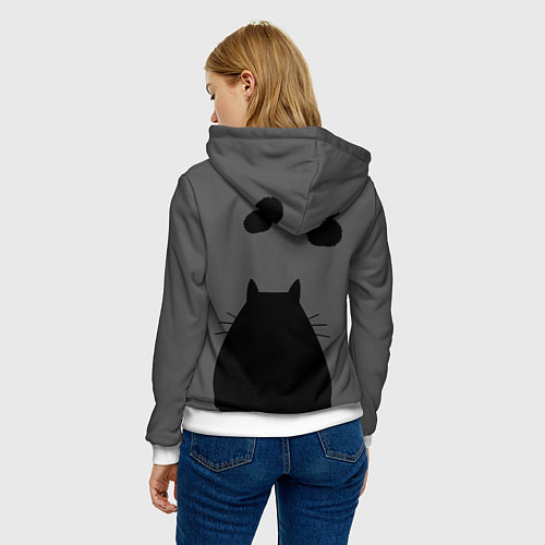 Женская толстовка Тоторо рядом / 3D-Белый – фото 4