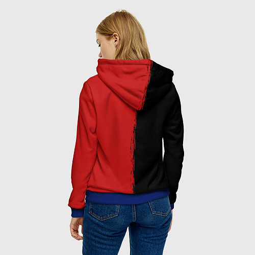 Женская толстовка RDD 2: Black & Red / 3D-Синий – фото 4