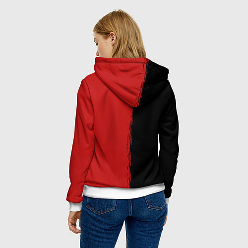 Женская толстовка RDD 2: Black & Red / 3D-Белый – фото 4