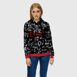 Толстовка-худи женская E=mc2: Black Style, цвет: 3D-красный — фото 2