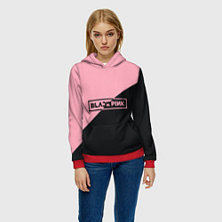 Толстовка-худи женская Black Pink, цвет: 3D-красный — фото 2