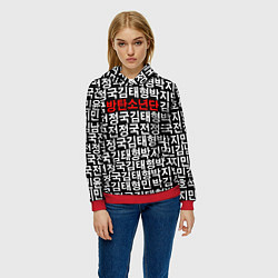 Толстовка-худи женская BTS Hieroglyphs, цвет: 3D-красный — фото 2