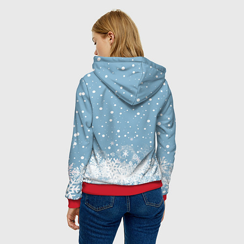 Женская толстовка Свинка в розовом / 3D-Красный – фото 4