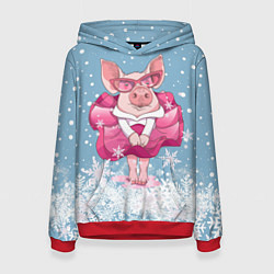 Женская толстовка Свинка в розовом