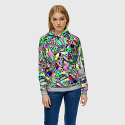 Толстовка-худи женская Экран профилактики, цвет: 3D-меланж — фото 2