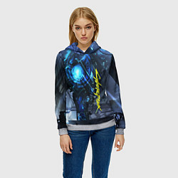 Толстовка-худи женская Cyberpunk 2077, цвет: 3D-меланж — фото 2