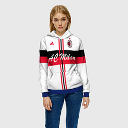 Толстовка-худи женская AC Milan: White Form, цвет: 3D-синий — фото 2