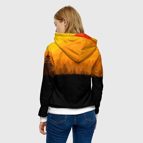 Женская толстовка Red Dead Redemption: Orange Sun / 3D-Белый – фото 4