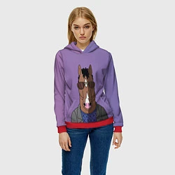 Толстовка-худи женская Конь БоДжек, цвет: 3D-красный — фото 2