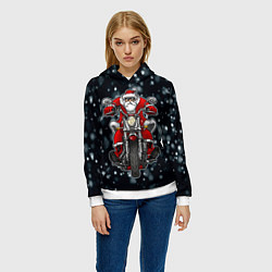 Толстовка-худи женская Крутой Санта, цвет: 3D-белый — фото 2