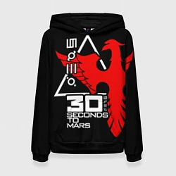 Толстовка-худи женская 30 Seconds to Mars, цвет: 3D-черный